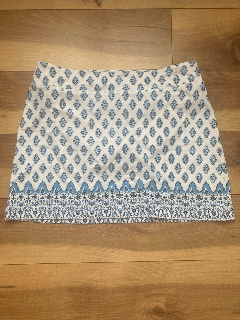Cabana Life Blue And Ehite Print Swim Suit Skirt